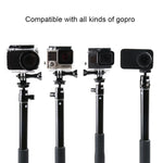 Support trépied pliable et multifonctionnel avec poignée de 30 à 93 cm, idéal pour les selfies, compatible avec GoPro, Insta360, DJI et autres caméras d'action, ainsi que les téléphones. Longueur : 30 à 93 cm.