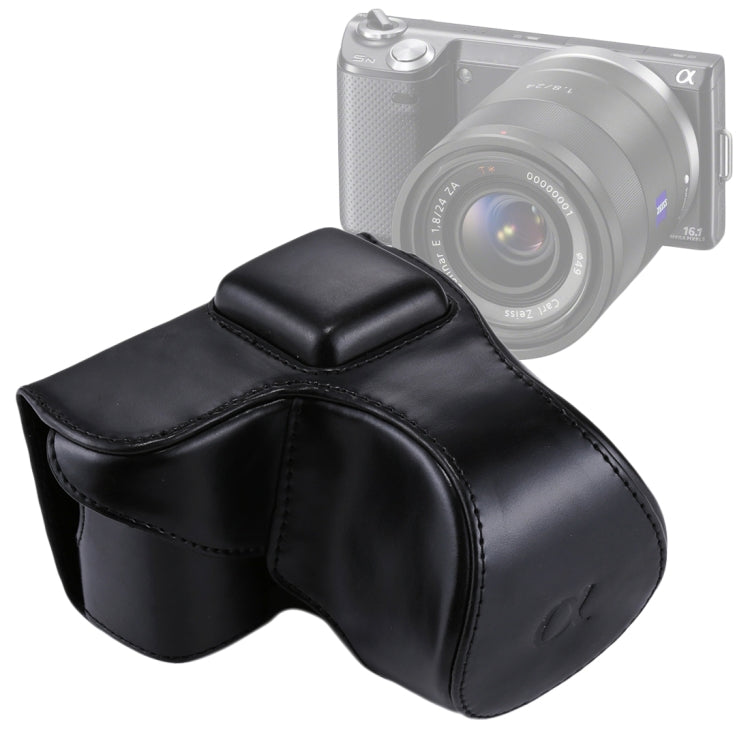 Étui intégral en cuir PU avec bandoulière pour appareil photo Sony NEX 5N / 5R / 5T (objectif 16-50 mm / 18-55 mm), pour Sony NEX 5N