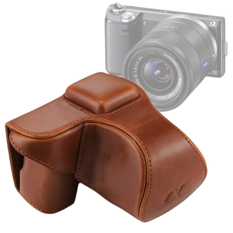 Étui intégral en cuir PU avec bandoulière pour appareil photo Sony NEX 5N / 5R / 5T (objectif 16-50 mm / 18-55 mm), pour Sony NEX 5N