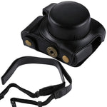 Étui intégral en cuir PU avec bandoulière pour appareil photo Panasonic Lumix GF7 / GF8 / GF9 (objectif 12-32 mm / 14-42 mm), pour Lumix GF7