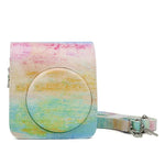 Étui de protection en cuir PU à motif peinture à l'huile arc-en-ciel pour appareil photo FUJIFILM Instax Mini70, motif peinture à l'huile arc-en-ciel