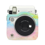 Étui de protection en cuir PU à motif peinture à l'huile arc-en-ciel pour appareil photo FUJIFILM Instax Mini70, motif peinture à l'huile arc-en-ciel