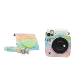 Étui de protection en cuir PU à motif peinture à l'huile arc-en-ciel pour appareil photo FUJIFILM Instax Mini70, motif peinture à l'huile arc-en-ciel