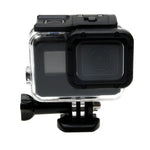 Boîtier étanche 30 m pour GoPro HERO6/5 + couvercle arrière creux avec fixation par boucle et vis, objectif non démontable (GP413), boîtier + couvercle arrière