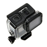 Boîtier étanche 30 m pour GoPro HERO6/5 + couvercle arrière creux avec fixation par boucle et vis, objectif non démontable (GP413), boîtier + couvercle arrière