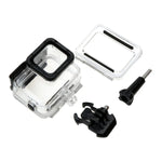 Boîtier étanche 30 m pour GoPro HERO6/5 + couvercle arrière creux avec fixation par boucle et vis, objectif non démontable (GP413), boîtier + couvercle arrière