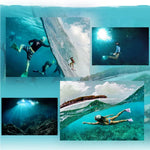 Boîtier étanche 30 m pour GoPro HERO6/5 + couvercle arrière creux avec fixation par boucle et vis, objectif non démontable (GP413), boîtier + couvercle arrière