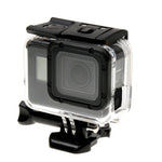 Boîtier squelette de protection pour GoPro HERO6/5 + coque arrière creuse avec fixation basique à boucle et vis, sans démontage de l'objectif, coque arrière creuse