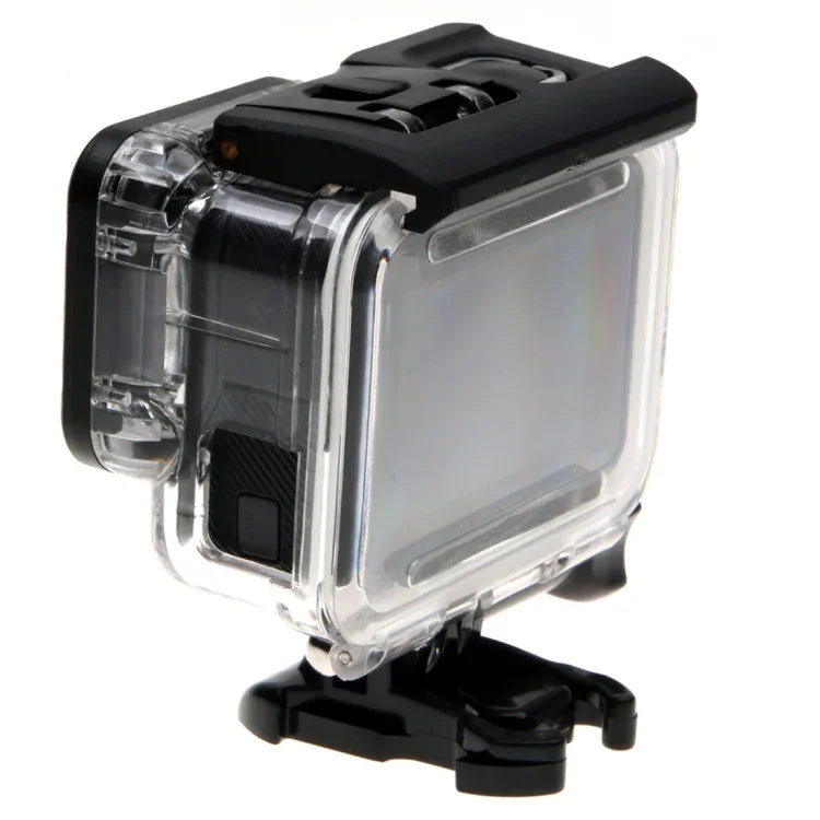 Boîtier squelette de protection pour GoPro HERO6/5 + coque arrière creuse avec fixation basique à boucle et vis, sans démontage de l'objectif, coque arrière creuse