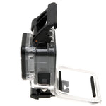 Boîtier squelette de protection pour GoPro HERO6/5 + coque arrière creuse avec fixation basique à boucle et vis, sans démontage de l'objectif, coque arrière creuse
