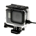 Boîtier squelette de protection pour GoPro HERO6/5 + coque arrière creuse avec fixation basique à boucle et vis, sans démontage de l'objectif, coque arrière creuse