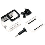 Boîtier squelette de protection pour GoPro HERO6/5 + coque arrière creuse avec fixation basique à boucle et vis, sans démontage de l'objectif, coque arrière creuse