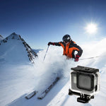 Boîtier squelette de protection pour GoPro HERO6/5 + coque arrière creuse avec fixation basique à boucle et vis, sans démontage de l'objectif, coque arrière creuse