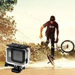 Boîtier squelette de protection pour GoPro HERO6/5 + coque arrière creuse avec fixation basique à boucle et vis, sans démontage de l'objectif, coque arrière creuse