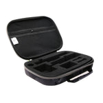 Étui portable en EVA à motif camouflage, antichoc et étanche, compatible avec GoPro, Insta360, DJI et autres caméras d'action. Dimensions : 27 cm x 19 cm x 7 cm.