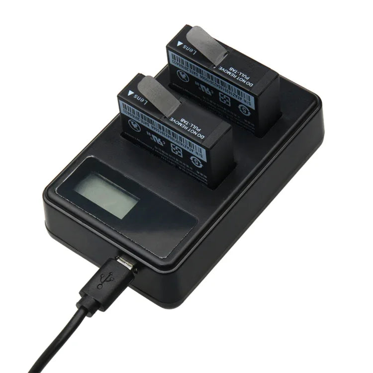 Chargeur double batterie avec écran LCD et câble USB pour caméra sport Xiaoyi 4K, affichage de la capacité de charge (XM47), chargeur de batterie avec écran LCD