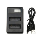 Chargeur double batterie avec écran LCD et câble USB pour caméra sport Xiaoyi 4K, affichage de la capacité de charge (XM47), chargeur de batterie avec écran LCD