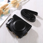 Étui intégral en cuir PU avec bandoulière pour appareil photo Canon G9X / G9X II, pour G9X