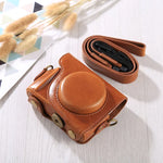 Étui intégral en cuir PU avec bandoulière pour appareil photo Canon G9X / G9X II, pour G9X