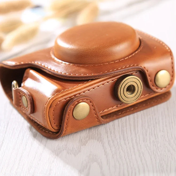 Étui intégral en cuir PU avec bandoulière pour appareil photo Canon G9X / G9X II, pour G9X