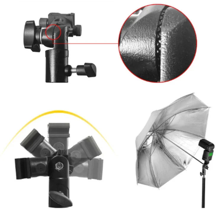 Support de lampe torche multifonction de type E avec parapluie, charge maximale : 3 kg, support en E