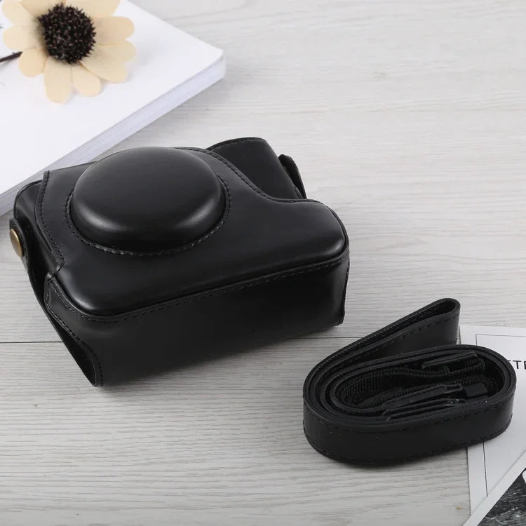 Étui intégral en cuir PU avec bandoulière pour appareil photo Canon G16