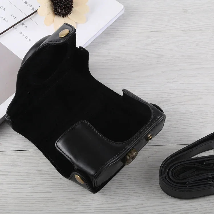 Étui intégral en cuir PU avec bandoulière pour appareil photo Canon G16