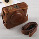 Étui intégral en cuir PU avec bandoulière pour appareil photo Canon G16
