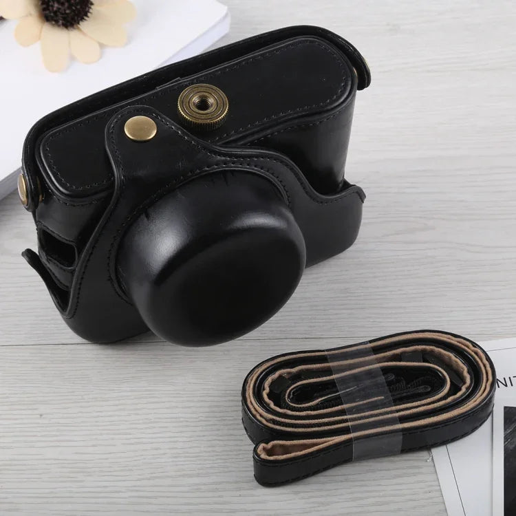 Étui intégral en cuir PU avec bandoulière pour appareil photo Fujifilm X100F.