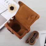 Étui intégral en cuir PU avec bandoulière pour appareil photo Fujifilm X100F.