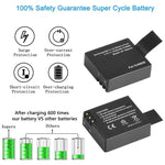 Chargeur double batterie avec écran LCD pour SJCAM SJ7000 / SJ6000 / SJ5000 / SJ4000, affichage de la capacité de charge, compatible avec SJCAM SJ7000