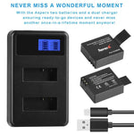 Chargeur double batterie avec écran LCD pour SJCAM SJ7000 / SJ6000 / SJ5000 / SJ4000, affichage de la capacité de charge, compatible avec SJCAM SJ7000