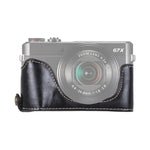 Base d'étui demi-boîtier en cuir PU avec filetage 1/4 pouce pour Canon G7 X Mark II et Canon G7X2