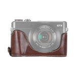 Base d'étui demi-boîtier en cuir PU avec filetage 1/4 pouce pour Canon G7 X Mark II et Canon G7X2
