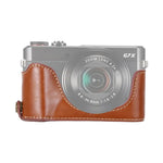 Base d'étui demi-boîtier en cuir PU avec filetage 1/4 pouce pour Canon G7 X Mark II et Canon G7X2