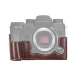 Étui demi-dos en cuir PU avec filetage 1/4 pouce pour appareil photo FUJIFILM X-H1