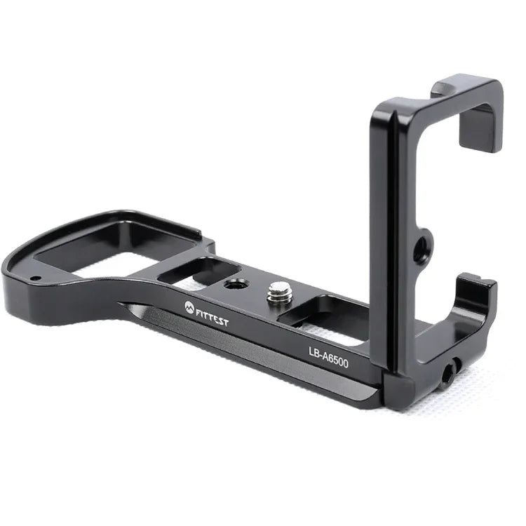 Support de fixation rapide en L FITTEST LB-A6500 pour prise de vue verticale avec rotule métallique pour appareil photo Sony ILCE-6500 (A6500).