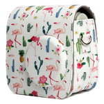 Étui de protection en cuir PU à motif cactus flamant rose pour appareil photo FUJIFILM Instax Mini 7S / 7C, motif cactus flamant rose