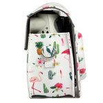 Étui de protection en cuir PU à motif cactus flamant rose pour appareil photo FUJIFILM Instax Mini 7S / 7C, motif cactus flamant rose