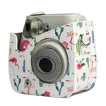 Étui de protection en cuir PU à motif cactus flamant rose pour appareil photo FUJIFILM Instax Mini 7S / 7C, motif cactus flamant rose