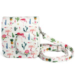 Étui de protection en cuir PU à motif cactus flamant rose pour appareil photo FUJIFILM Instax Mini 7S / 7C, motif cactus flamant rose