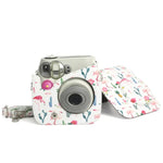 Étui de protection en cuir PU à motif cactus flamant rose pour appareil photo FUJIFILM Instax Mini 7S / 7C, motif cactus flamant rose