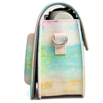 Étui de protection en cuir PU à motif peinture à l'huile arc-en-ciel pour appareil photo FUJIFILM Instax Mini 7S / 7C, motif peinture à l'huile arc-en-ciel