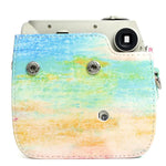 Étui de protection en cuir PU à motif peinture à l'huile arc-en-ciel pour appareil photo FUJIFILM Instax Mini 7S / 7C, motif peinture à l'huile arc-en-ciel