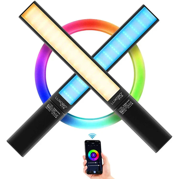 LUXCeO P6 Bâton lumineux LED RGB multicolore pour photos et vidéos, portable, contrôle par application, éclairage d'appoint LED couleur, P6