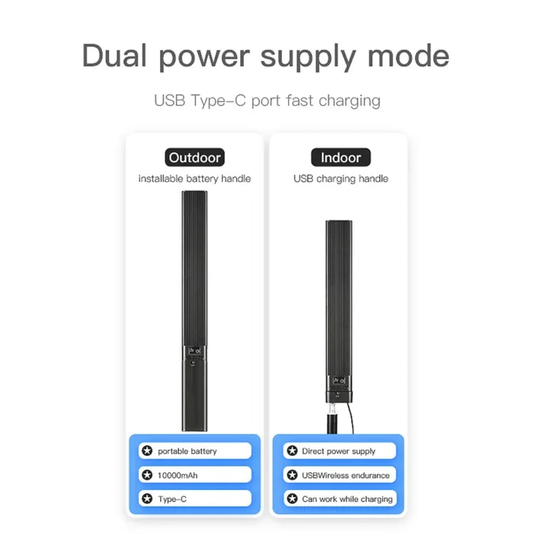 LUXCeO P6 Bâton lumineux LED RGB multicolore pour photos et vidéos, portable, contrôle par application, éclairage d'appoint LED couleur, P6