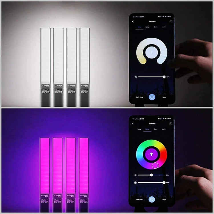 LUXCeO P6 Bâton lumineux LED RGB multicolore pour photos et vidéos, portable, contrôle par application, éclairage d'appoint LED couleur, P6