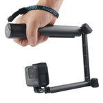 Monopode 3 en 1 + perche à selfie avec fixation magique pour GoPro, Insta360, DJI et autres caméras d'action, longueur : 24,5-63 cm (noir)