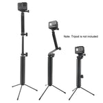 Monopode 3 en 1 + perche à selfie avec fixation magique pour GoPro, Insta360, DJI et autres caméras d'action, longueur : 24,5-63 cm (noir)