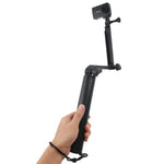 Monopode 3 en 1 + perche à selfie avec fixation magique pour GoPro, Insta360, DJI et autres caméras d'action, longueur : 24,5-63 cm (noir)